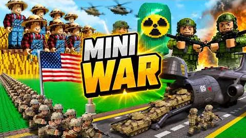 Мини война игрушечным войском.